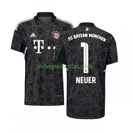 Camisolas Bayern de Munique Manuel Neuer 1 Guarda-redes Homem Visitante 2022-2023 Manga Curta