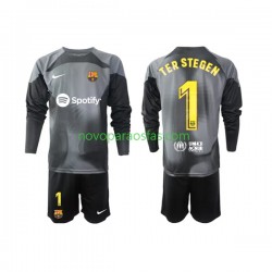Camisolas FC Barcelona Ter Stegen 1 Guarda-redes Criança Visitante 2022-2023 Manga Comprida