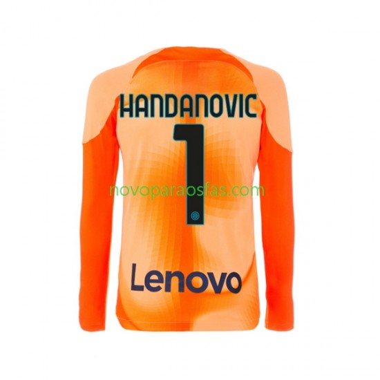 Camisolas Inter de Milão Samir Handanovic 1 Guarda-redes Homem Quarto 2022-2023 Manga Comprida