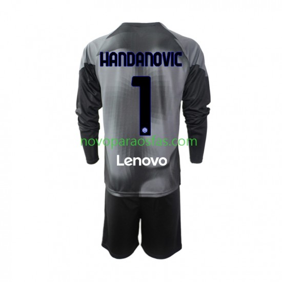 Camisolas Inter de Milão Samir Handanovic 1 Guarda-redes Criança Casa 2022-2023 Manga Comprida