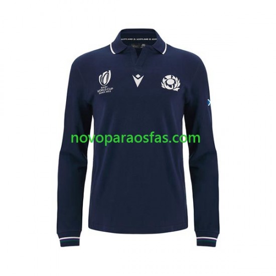Camisolas Escócia Homem Casa Rugby World Cup 2023 Manga Comprida