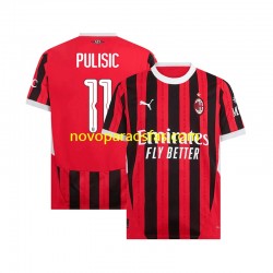 Camisolas AC Milan UCL Font PULISIC 11 Homem Casa 2024-2025 Manga Curta