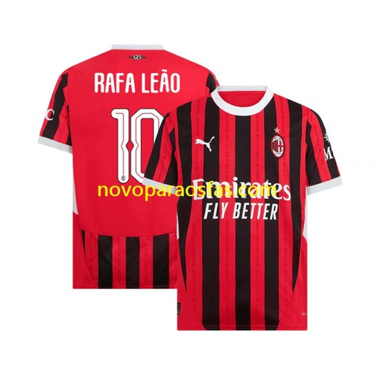 Camisolas AC Milan UCL Font RAFA LEAO 10 Homem Casa 2024-2025 Manga Curta