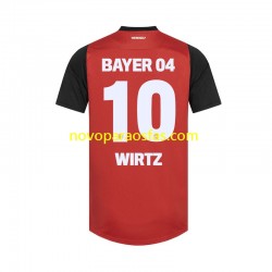 Camisolas Bayer 04 Leverkusen Florian Wirtz 10 Homem Casa 2024-2025 Manga Curta
