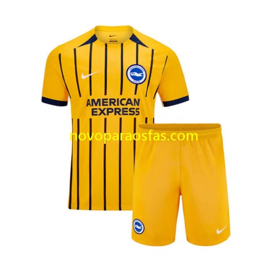Camisolas Brighton & Hove Albion Criança Visitante 2024-2025 Manga Curta