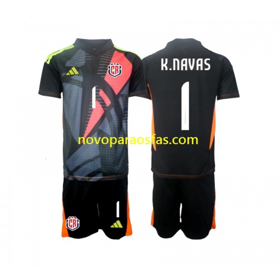 Camisolas Costa Rica Keylor Navas 1 Guarda-redes Criança Alternativo 2024 Manga Curta