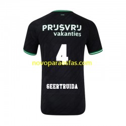 Camisolas Feyenoord Rotterdam Lutsharel Geertruida 4 Homem Visitante 2024-2025 Manga Curta