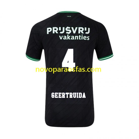 Camisolas Feyenoord Rotterdam Lutsharel Geertruida 4 Homem Visitante 2024-2025 Manga Curta