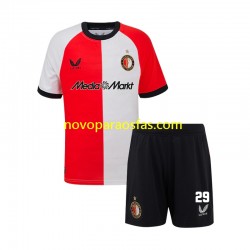 Camisolas Feyenoord Rotterdam Santiago Gimenez 29 Criança Casa 2024-2025 Manga Curta