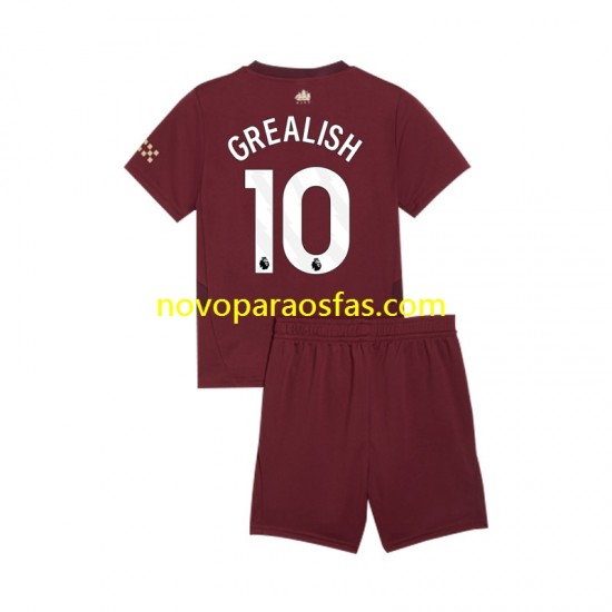 Camisolas Manchester City Jack Grealish 10 Criança Alternativo 2024-2025 Manga Curta