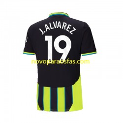 Camisolas Manchester City Julian Alvarez 19 Homem Visitante 2024-2025 Manga Curta