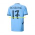 Camisolas Manchester City UCL Font DE BRUYNE 17 Homem Casa 2024-2025 Manga Curta