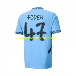 Camisolas Manchester City UCL Font FODEN 47 Homem Casa 2024-2025 Manga Curta