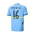 Camisolas Manchester City UCL Font RODRIGO 16 Homem Casa 2024-2025 Manga Curta