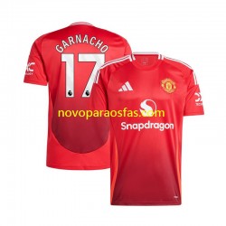 Camisolas Manchester United Alejandro Garnacho 17 Homem Casa 2024-2025 Manga Curta