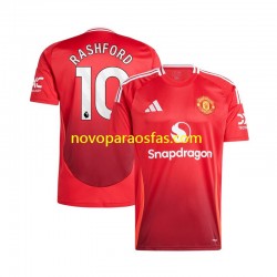 Camisolas Manchester United Marcus Rashford 10 Homem Casa 2024-2025 Manga Curta