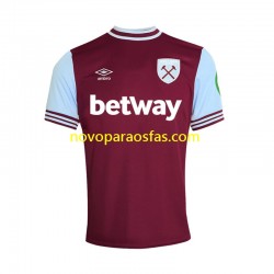 Camisolas West Ham United Homem Casa 2024-2025 Manga Curta