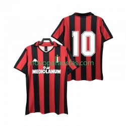 Camisolas AC Milan 10 1988 1989 Retro Homem Casa Manga Curta