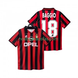 Camisolas AC Milan BAGGIO 18 1996 1997 Retro Homem Casa Manga Curta