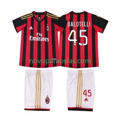 Camisolas AC Milan BALOTELL 45 2013 2014 Retro Criança Casa Manga Curta
