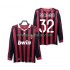 Camisolas AC Milan BECKHAM 32 2009 Retro Homem Casa 2010 Manga Comprida