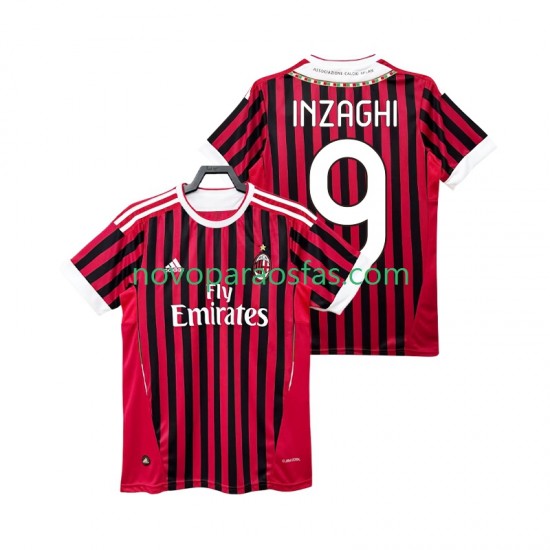 Camisolas AC Milan INZAGHI 9 2012 Retro Homem Casa 2011 Manga Curta