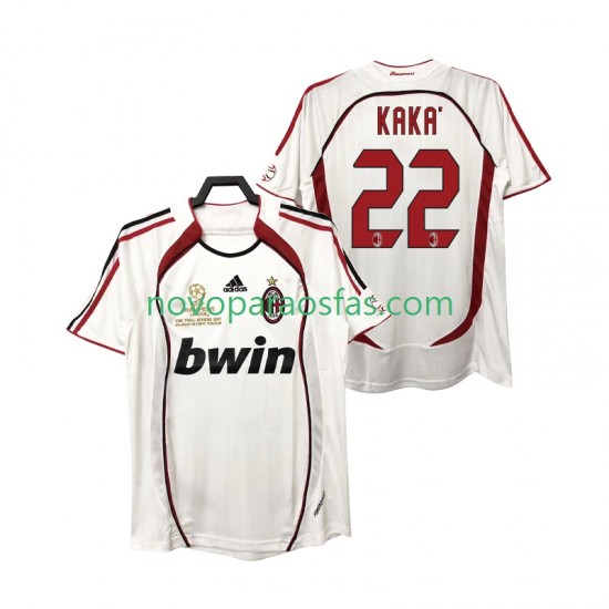 Camisolas AC Milan KAKA 22 2007 Retro Homem Visitante 2006 Manga Curta