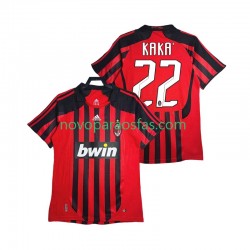 Camisolas AC Milan KAKA 22 2007 Retro Homem Casa 2008 Manga Curta