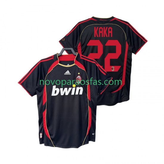 Camisolas AC Milan KAKA 22 2007 Retro Homem Alternativo 2006 Manga Curta