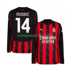 Camisolas AC Milan Modrić Luca 14 Homem Casa 2025-2026 Manga Comprida