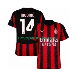 Camisolas AC Milan Modrić Luca 14 Homem Casa 2025-2026 Manga Curta