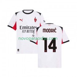 Camisolas AC Milan Modrić Luka 14 Homem Visitante 2025-2026 Manga Curta