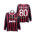 Camisolas AC Milan RONALDINHO 80 2009 Retro Homem Casa 2010 Manga Comprida