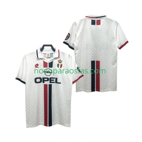 Camisolas AC Milan 1996 1997 Retro Homem Visitante Manga Curta