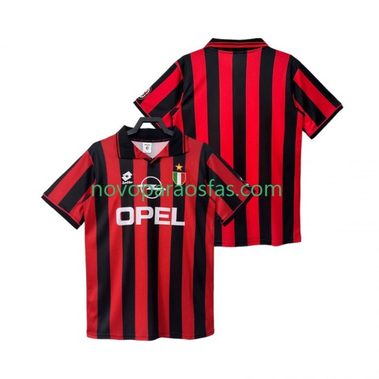 Camisolas AC Milan 1996 1997 Retro Homem Casa Manga Curta