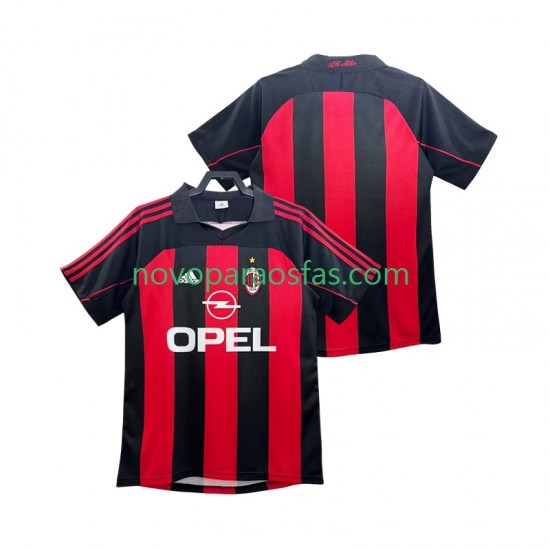 Camisolas AC Milan 2000 Retro Homem Casa 2002 Manga Curta