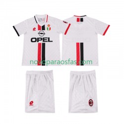 Camisolas AC Milan 1996 1997 Retro Criança Visitante Manga Curta