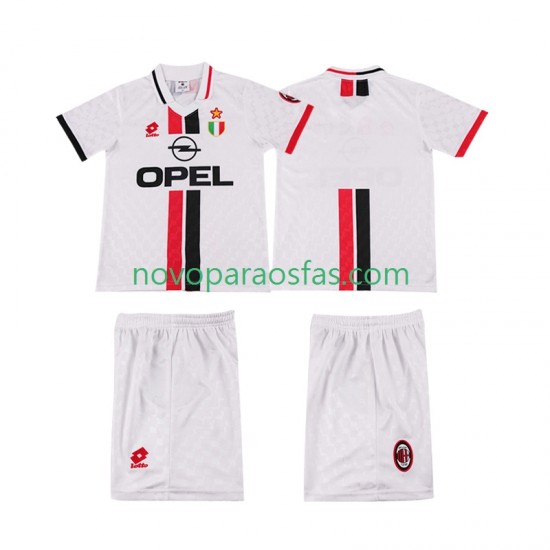 Camisolas AC Milan 1996 1997 Retro Criança Visitante Manga Curta