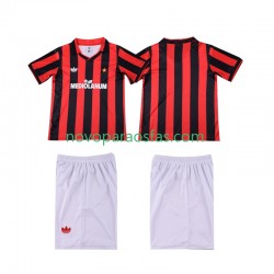 Camisolas AC Milan 1990 1991 Retro Criança Casa Manga Curta