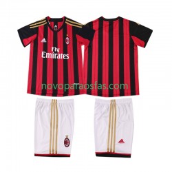 Camisolas AC Milan 2013 2014 Retro Criança Casa Manga Curta
