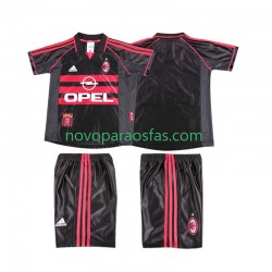 Camisolas AC Milan Retro Criança Alternativo 1998 1999 Manga Curta