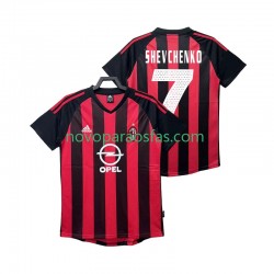 Camisolas AC Milan SHEVCHENKO 7 2003 Retro Homem Casa 2002 Manga Curta