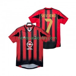 Camisolas AC Milan SHEVCHENKO 7 2005 Retro Homem Casa 2004 Manga Curta