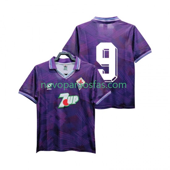Camisolas ACF Fiorentina 9 1992 1993 Retro Homem Casa Manga Curta