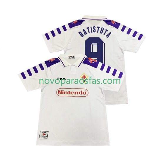 Camisolas ACF Fiorentina BASTUTA 9 Retro Homem Visitante 1998 1999 Manga Curta