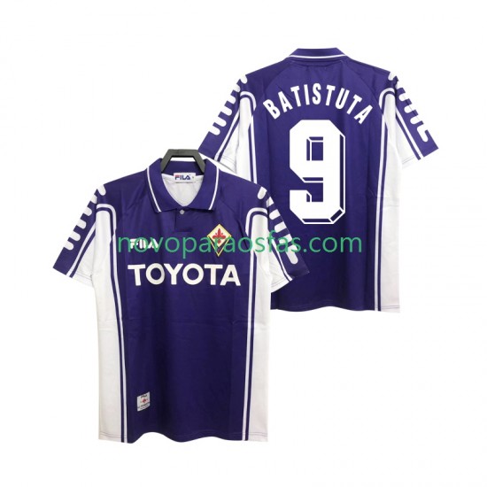 Camisolas ACF Fiorentina BASTUTA 9 2000 Retro Homem Casa 1999 Manga Curta