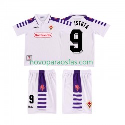 Camisolas ACF Fiorentina BASTUTA 9 Retro Criança Visitante 1998 1999 Manga Curta