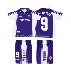 Camisolas ACF Fiorentina BASTUTA 9 2000 Retro Criança Casa 1999 Manga Curta