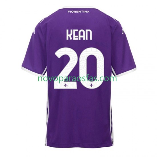 Camisolas ACF Fiorentina Kean 20 Homem Casa 2025-2026 Manga Curta