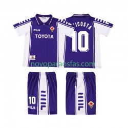 Camisolas ACF Fiorentina RUI COSTA 10 2000 Retro Criança Casa 1999 Manga Curta